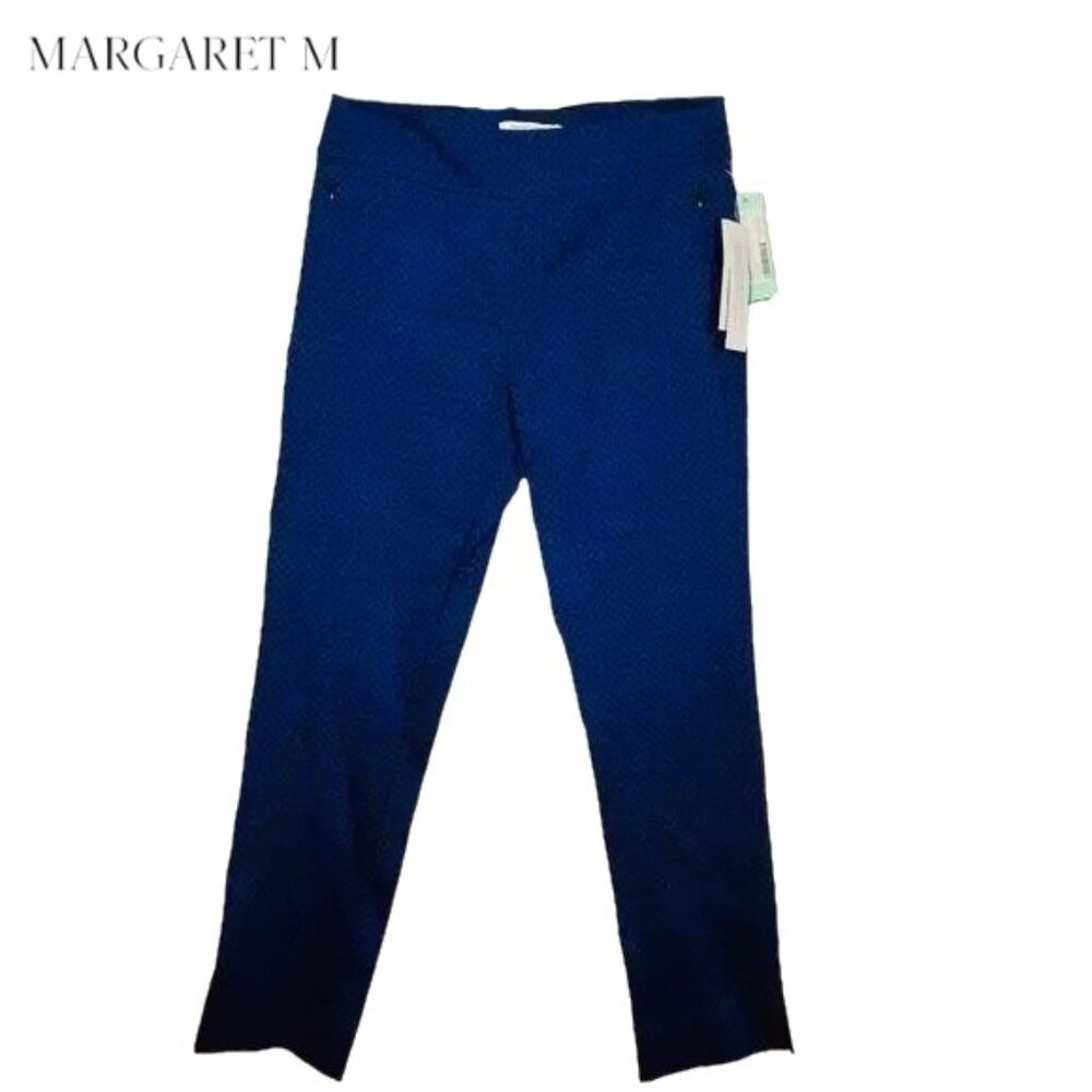 Margaret M x Stitchfix Slimming Front Sylvie Printed Pants, Navy, Sz Sm NWT